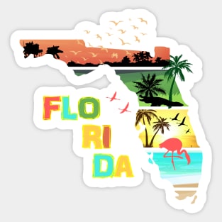 Florida Sunset Summer Sticker